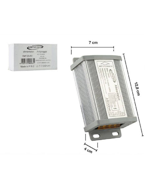 Alimentatore Stabilizzato 12v 5a 60 W Trasformatore Telecamere Strip Led Ss-60         
