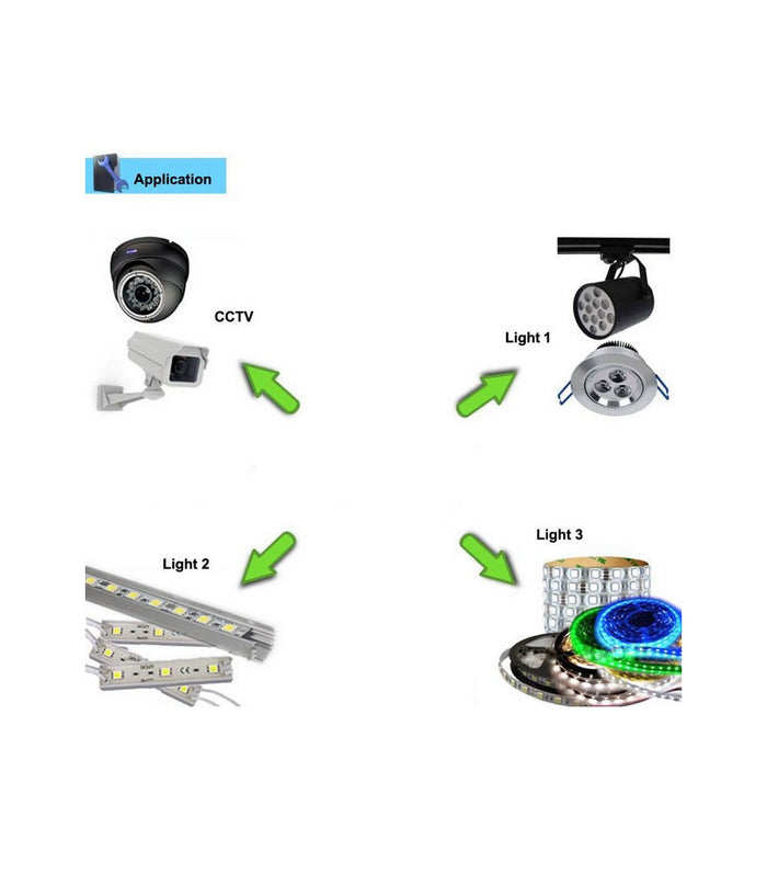 Alimentatore Trasformatore Impermeabile 12v Ip67 Waterproof Striscia Led Switch         