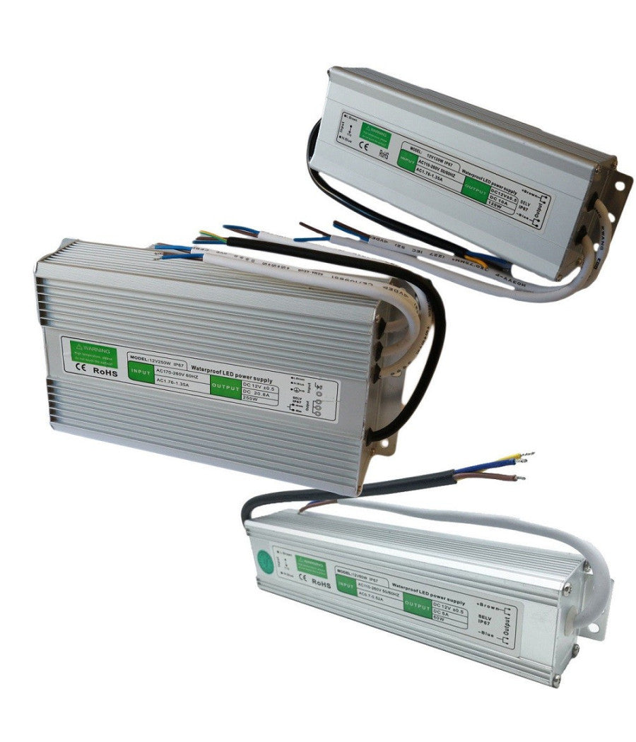 Alimentatore Trasformatore Impermeabile 12v Ip67 Waterproof Striscia Led Switch         