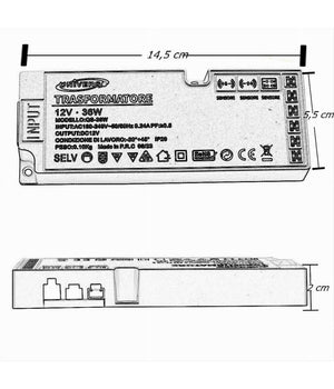 Alimentatore Trasformatore Slim Da 230v A 12v 36 W Strip Led Sensori Luci Qs-36w         