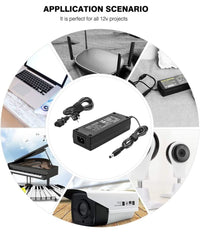 Alimentatore Trasformatore Stabilizzato Da 12v 5a Per Led Telecamere Spina Shuko         