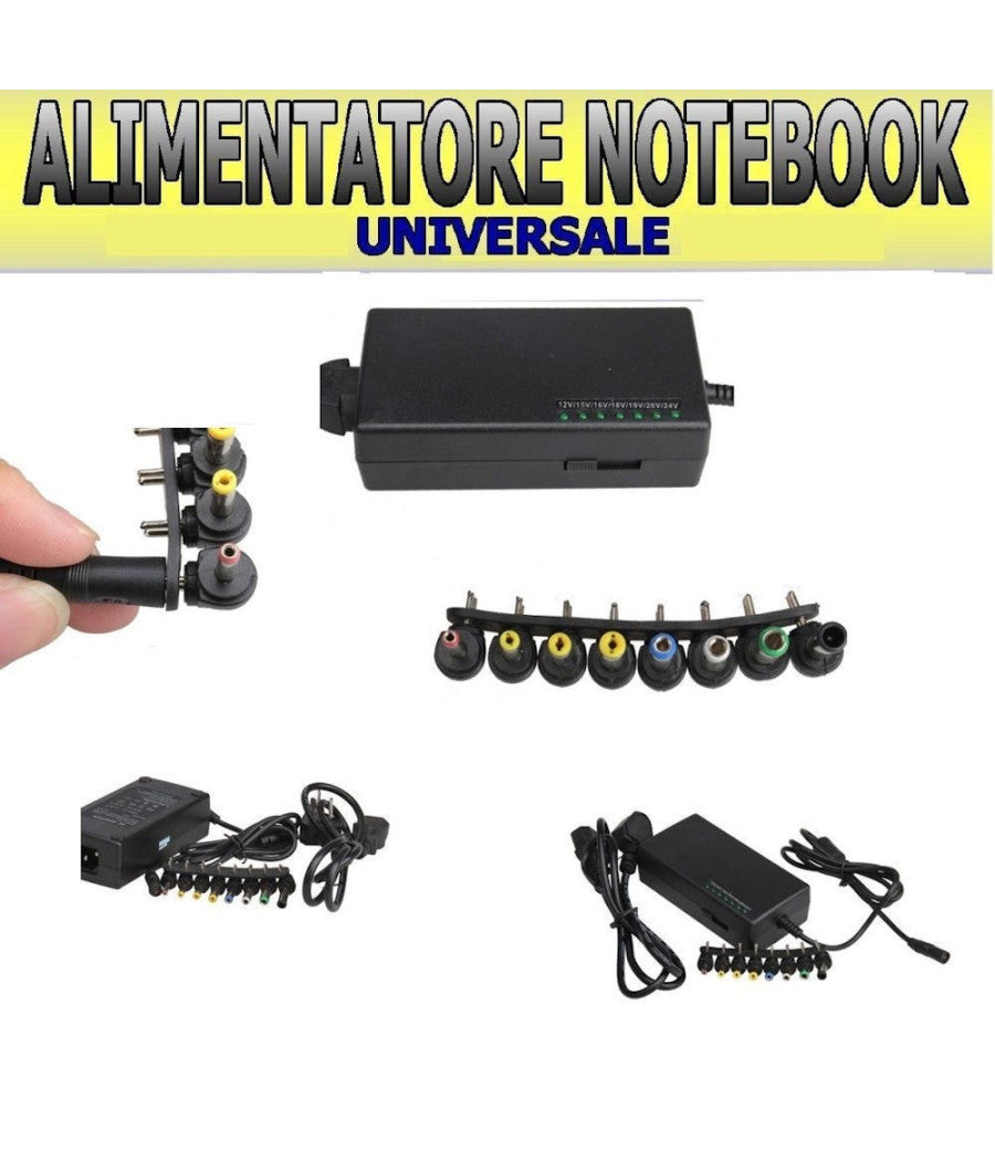 Alimentatore Universale 120w Pc Laptop Usb Ufficio Casa Notebook 8 Adattatori         