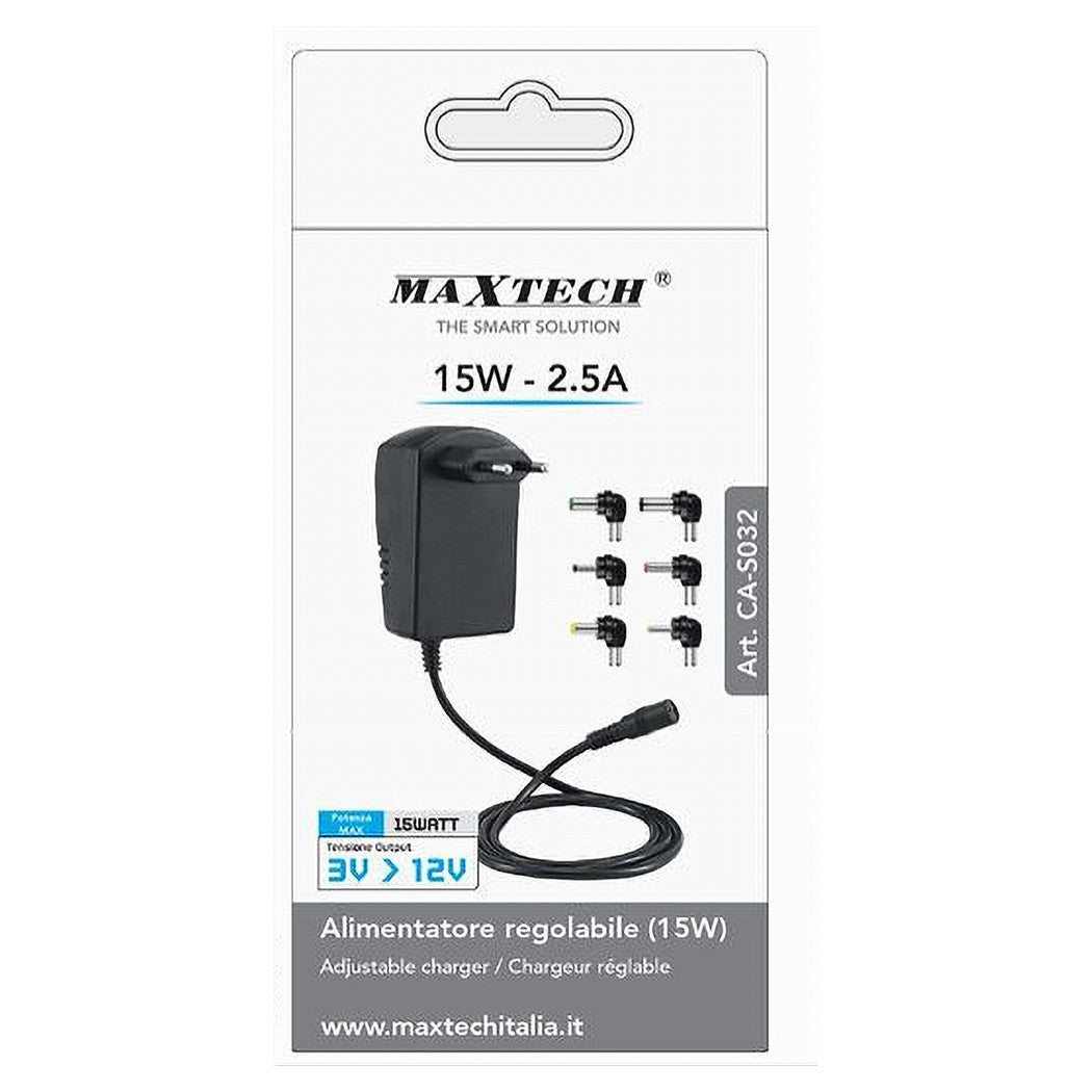 Alimentatore Universale 8 Adattatori Switch 3-12v Pc Notebook Fotocamera Maxtech Ca-s032         