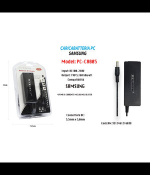 Alimentazione Caricabatteria Universale Pc Samsung Notebook 19v 3,16a 60w Pc-ca005         