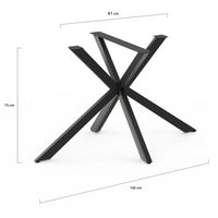 IDMarket - ALIX base de mesa de metal negro 130 cm diseño industrial