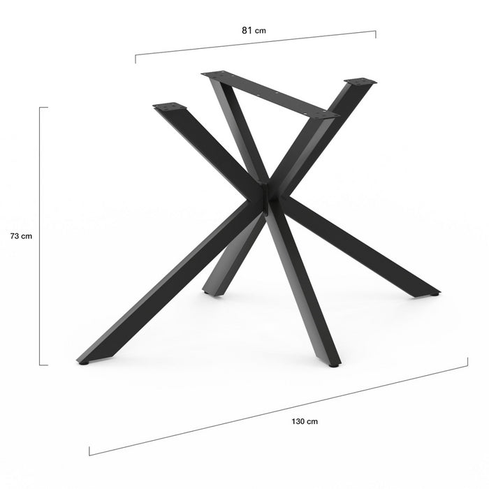 IDMarket - ALIX base de mesa de metal negro 130 cm diseño industrial