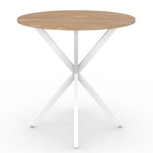 IDMarket - ALIX mesa de comedor redonda para 2 a 4 personas, de madera y pata de araña blanca 80 cm