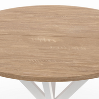 IDMarket - ALIX mesa de comedor redonda para 2 a 4 personas, de madera y pata de araña blanca 80 cm