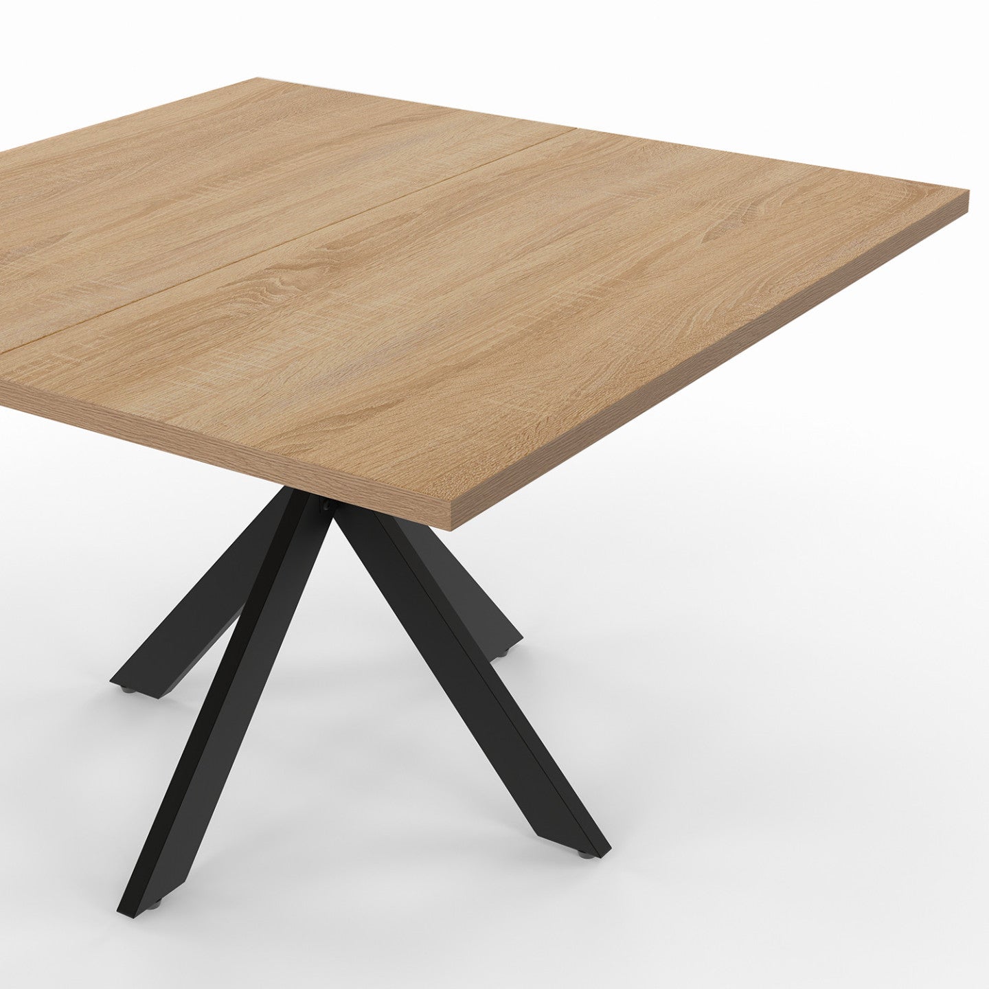 IDMarket - ALIX tavolino quadrato con gamba a ragno 70 cm legno e nero