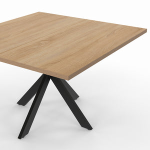 IDMarket - ALIX tavolino quadrato con gamba a ragno 70 cm legno e nero