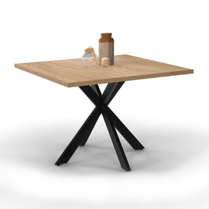 IDMarket - ALIX tavolino quadrato con gamba a ragno 70 cm legno e nero