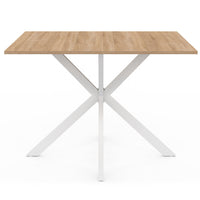 IDMarket - ALIX Tavolo da pranzo rettangolare per 6 persone con gambe in legno e ragno bianco 110 cm