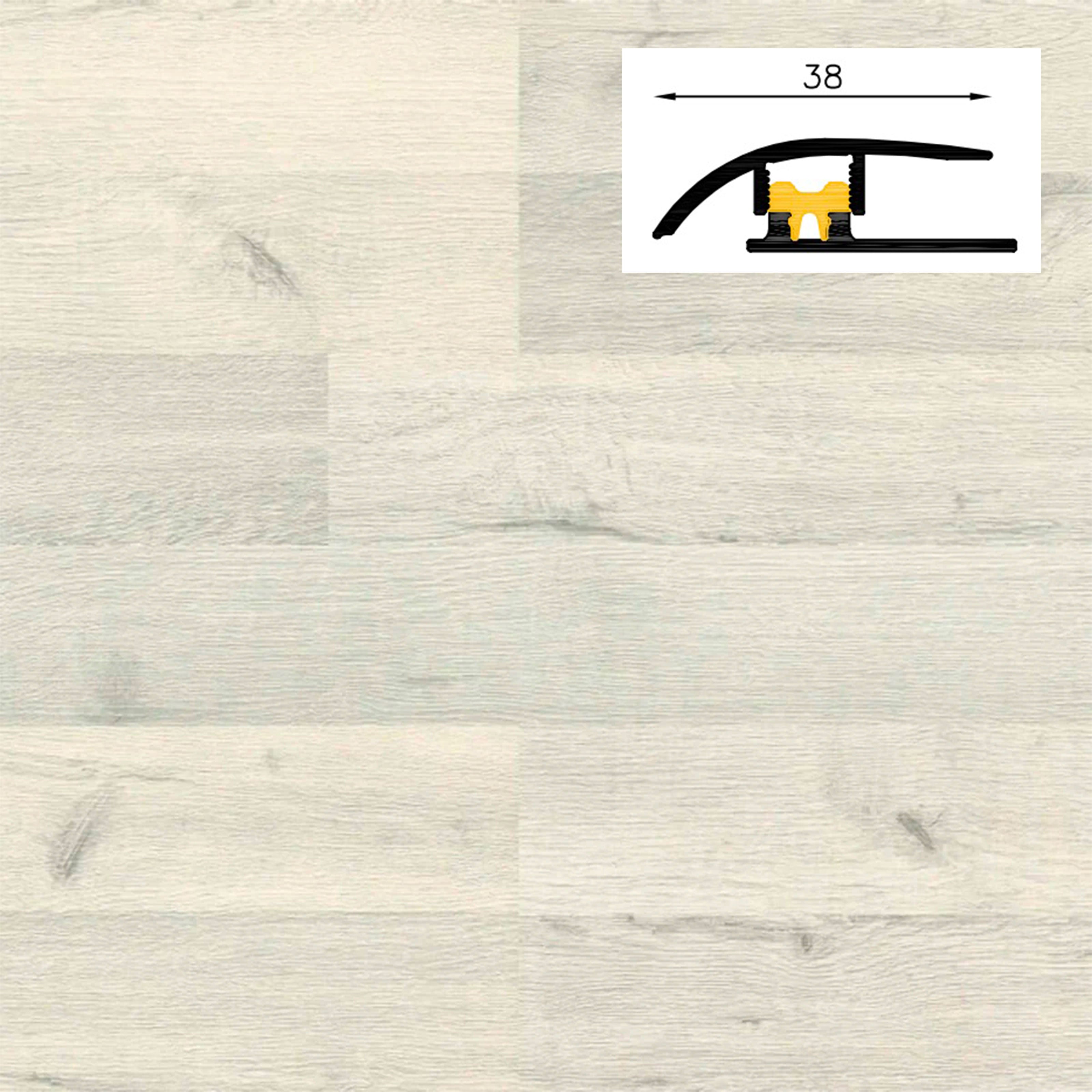 Barra da 90cm di PROFILO GIUNTO in Alluminio Gamma Laminati - Piatto o a discesa (base+coperchio) - ALIZE -  DISCESA