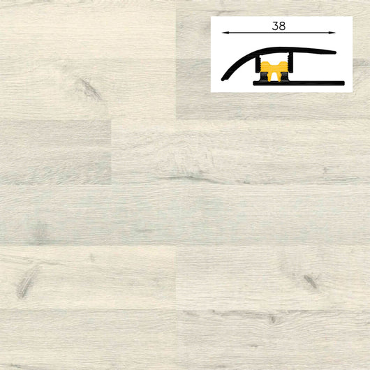 Barra da 90cm di PROFILO GIUNTO in Alluminio Gamma Laminati - Piatto o a discesa (base+coperchio) - ALIZE -  DISCESA