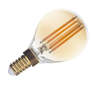 Optonica 1418 lampadina led filamento g45 e14 vetro dorato dimmerabile 4w 2500k