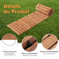 Vialetto da giardino in legno da 245 cm con filo di acciaio e struttura antiscivolo per giardino cortile mare 20_0007634