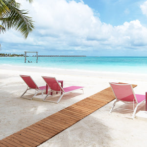 Vialetto da giardino in legno da 245 cm con filo di acciaio e struttura antiscivolo per giardino cortile mare 20_0007634