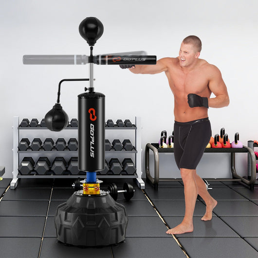 Allenatore di velocit¨¤ nel pugilato con asta girevole a 360¡ã, Attrezzatura da boxe per adolescenti e adulti a casa Nero-Boxe