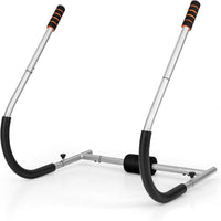 Allenatore fitness ab con supporto imbottito per testa o collo, Allenatore addominale fitness pieghevole Argento-Allenamento della forza