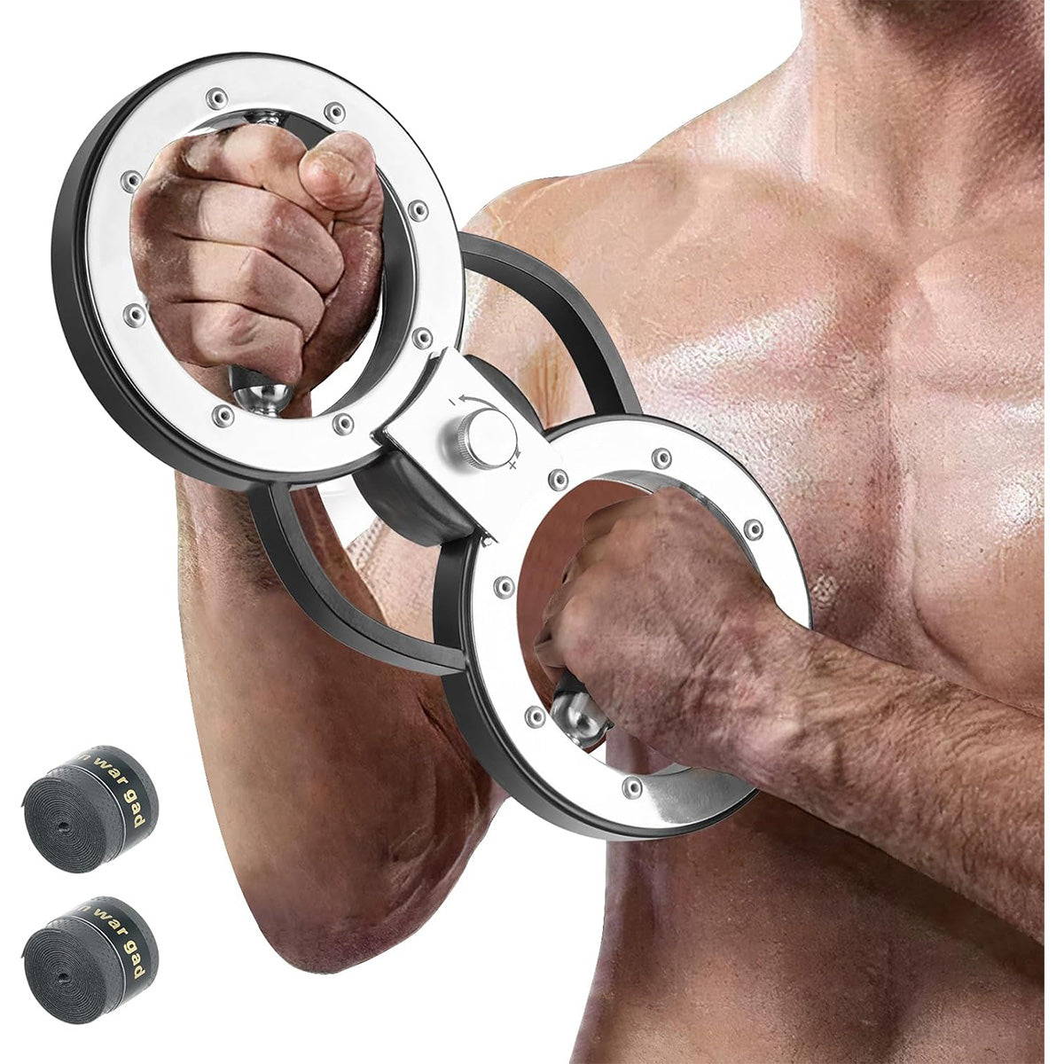 Allenatore per braccia brucia grassi da resistenza regolabile-Attrezzatura per allenamento con rotazione 360¡ã per casa e palestra