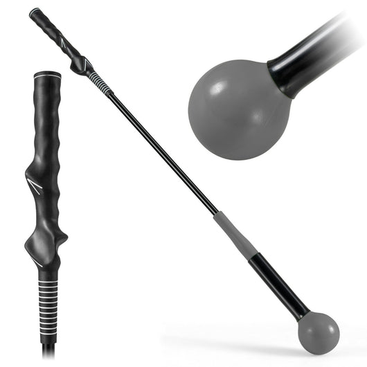 Bastone da allenamento per riscaldamento con testa ponderata per impugnatura, Aiuto per allenamento del movimento del golf Grigio-Golf
