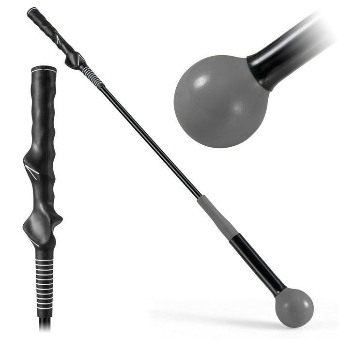 Bastone da allenamento per riscaldamento con testa ponderata per impugnatura, Aiuto per allenamento del movimento del golf Grigio-Golf