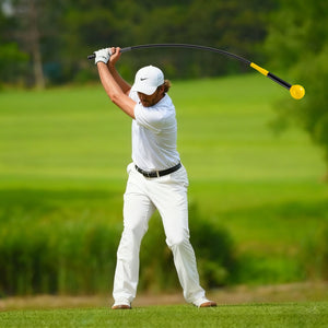 Allenatore per swing golf bastone testa ponderata impugnatura, Allenatore per swing golf aiuto movimento golf Giallo-Golf