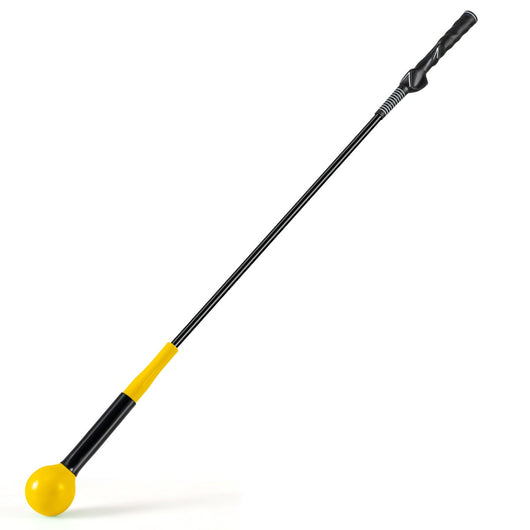 Allenatore per swing golf bastone testa ergonomica impugnatura, Allenatore per swing golf aiuto preciso movimento golf Giallo-Golf