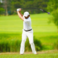 Allenatore per swing golf bastone testa ergonomica impugnatura, Allenatore per swing golf aiuto preciso movimento golf Nero-Golf