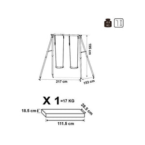 Altalena da Giardino Bimbo Allegra Duplo 2 Posti H 182 cm