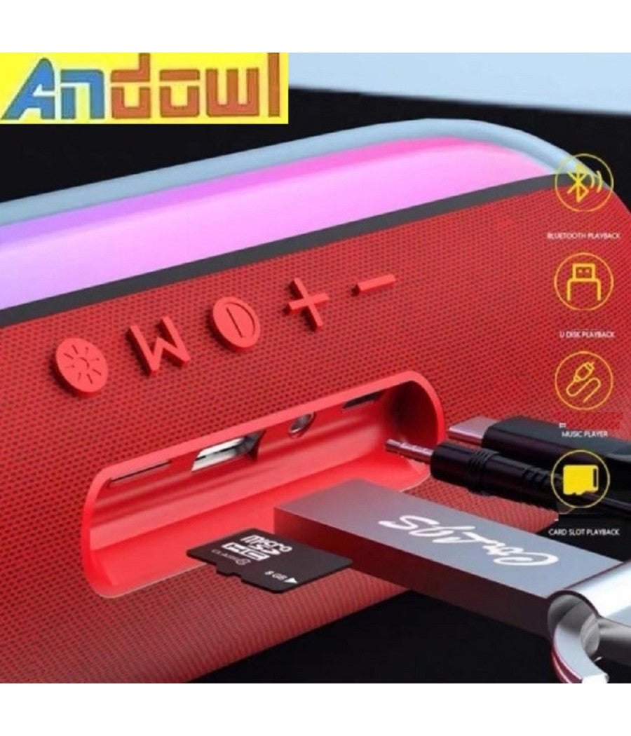 Altoparlante Bluetooth Ios/android Portatile Ricaricabile Q-yx535 Tecnologia Rgb         