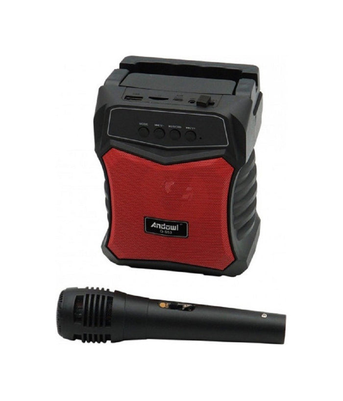 Altoparlante Bluetooth Portatile Karaoke Con Microfono Cablato Radio 5watt Q-s53         