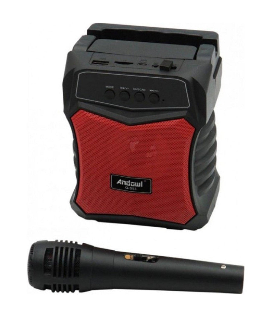 Altoparlante Bluetooth Portatile Karaoke Con Microfono Cablato Radio 5watt Q-s53         