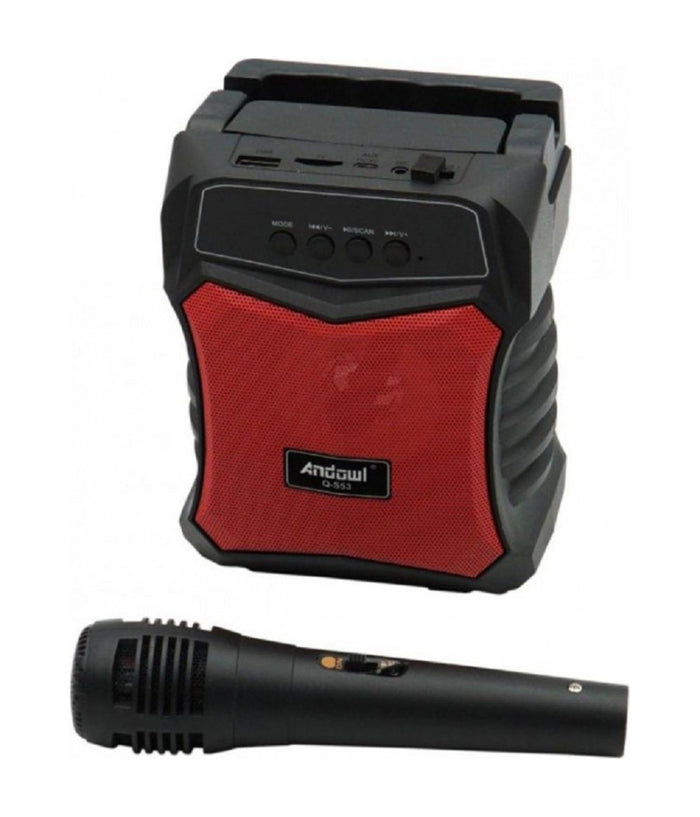 Altoparlante Bluetooth Portatile Karaoke Con Microfono Cablato Radio 5watt Q-s53         