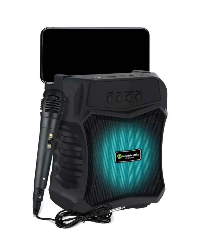 Altoparlante Bluetooth Portatile Karaoke Con Microfono Cablato Radio 5watt Q-s53         