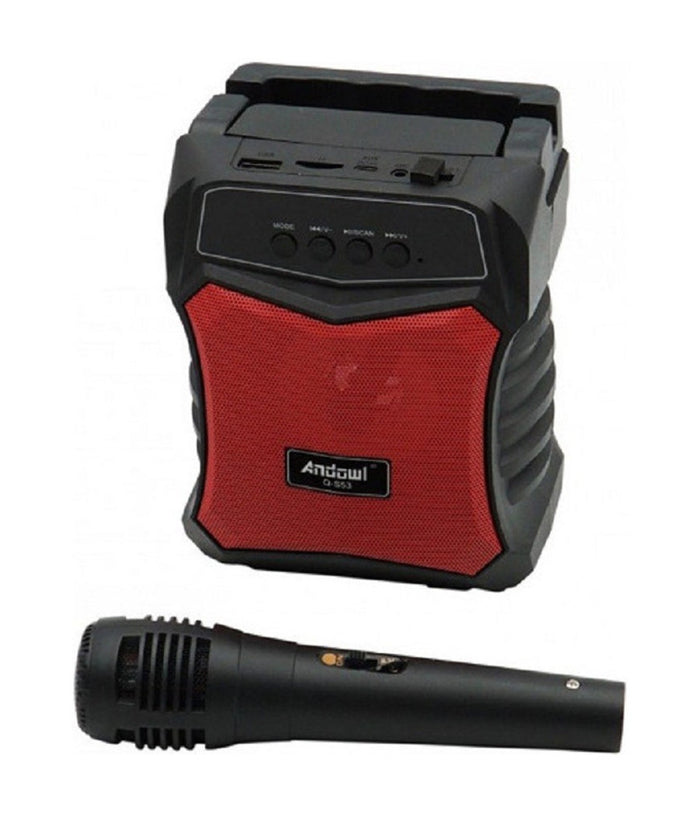 Altoparlante Bluetooth Portatile Karaoke Con Microfono Cablato Radio 5watt Q-s53         