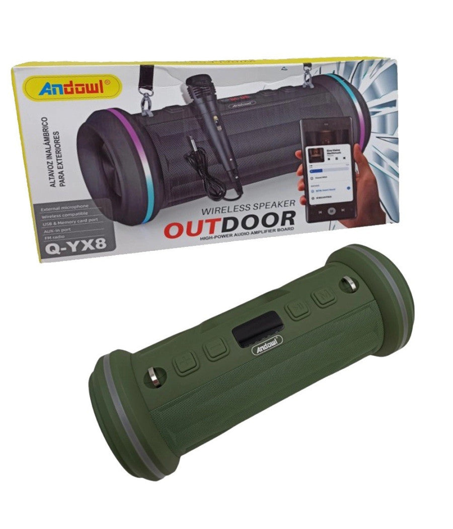 Altoparlante Bluetooth Portatile Microfono Radio Tws Usb Funzione Karaoke Q-yx8         