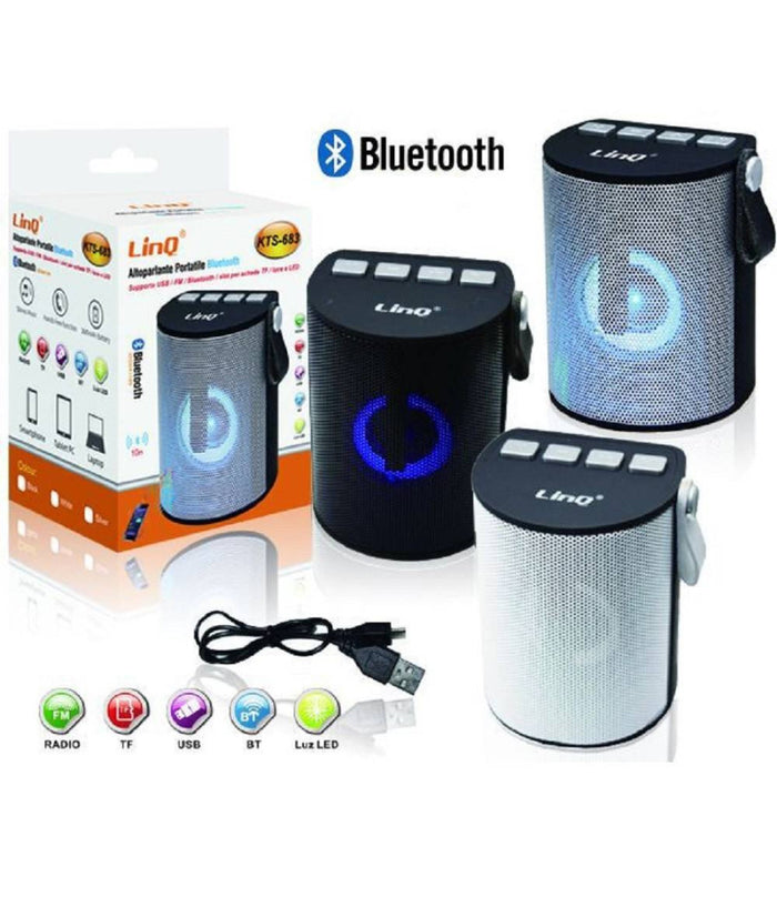 Altoparlante Speaker Bluetooth Radio Fm Usb Microsd Luce A Led Portatile Kts-683         