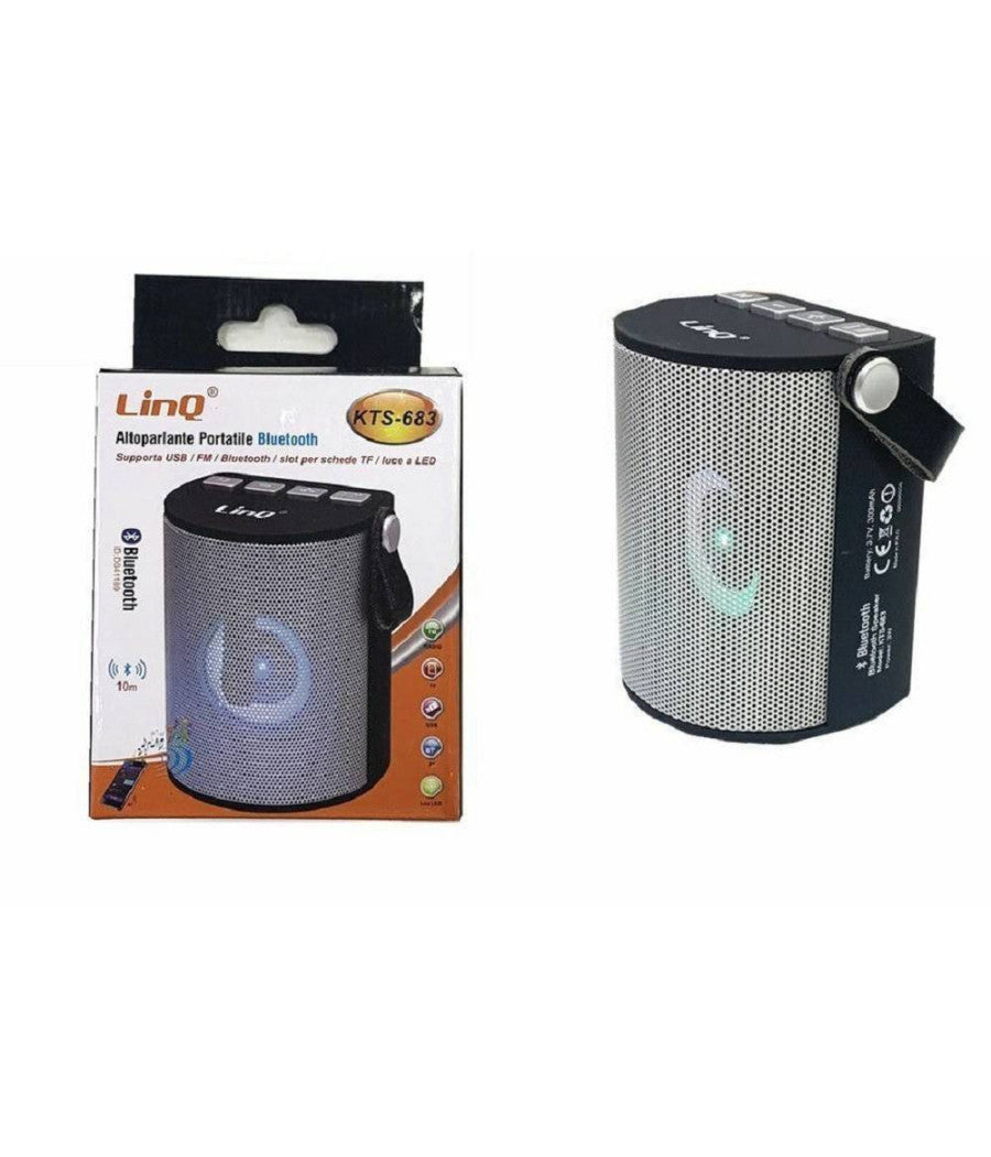 Altoparlante Speaker Bluetooth Radio Fm Usb Microsd Luce A Led Portatile Kts-683         