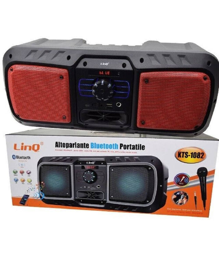 Altoparlante Speaker Cassa Amplificata Bluetooth Kts-1082 Radio Fm Tf Usb Aux Mic         