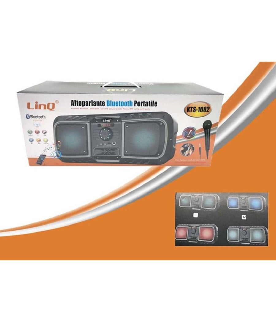 Altoparlante Speaker Cassa Amplificata Bluetooth Kts-1082 Radio Fm Tf Usb Aux Mic         