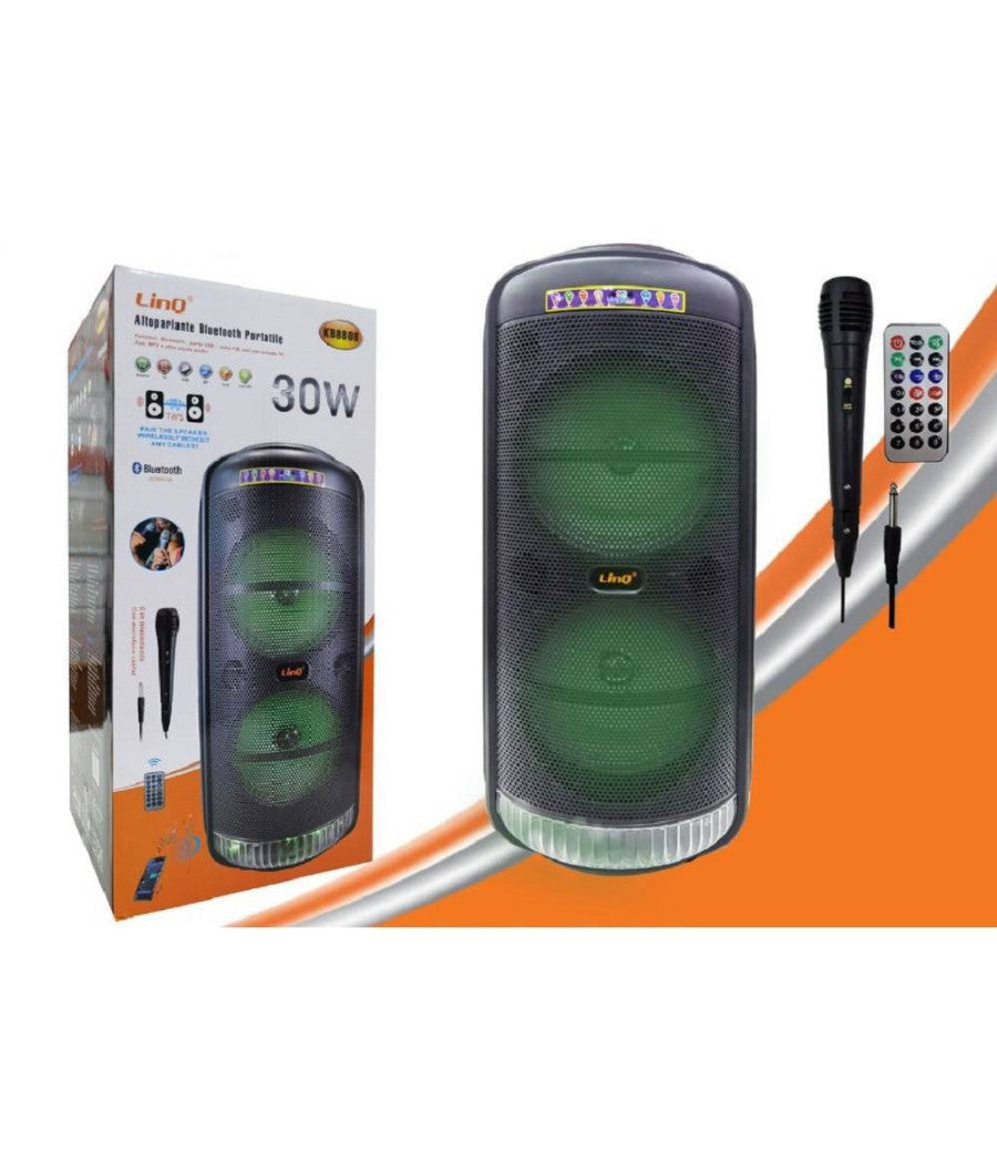 Altoparlante Speaker Cassa Bluetooth Portatile Kb8808 30w Microfono Telecomando         