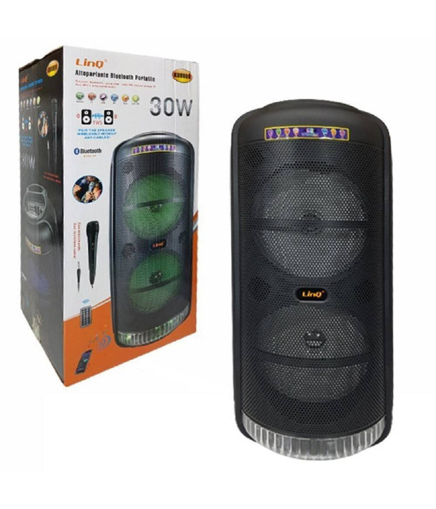 Altoparlante Speaker Cassa Bluetooth Portatile Kb8808 30w Microfono Telecomando         