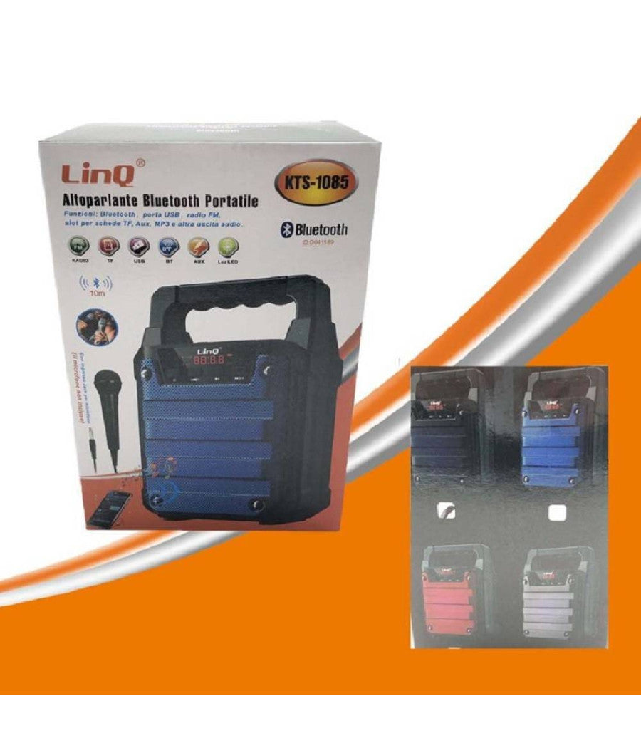 Altoparlante Speaker Cassa Bluetooth Portatile Kts-1085 Radio Fm Lettore Tf Usb         