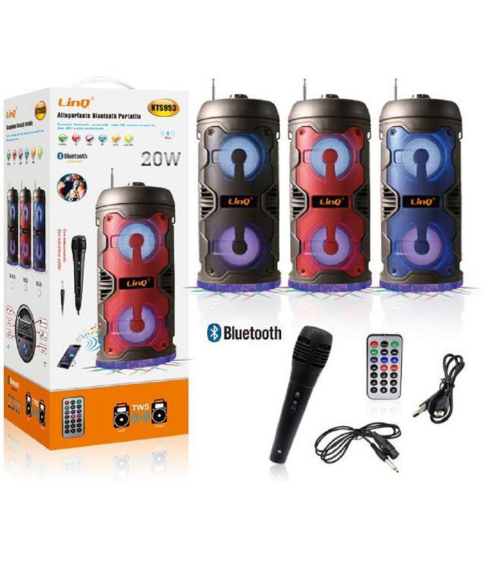 Altoparlante Speaker Cassa Bluetooth Portatile Kts953 20w Microfono Wireless Usb         