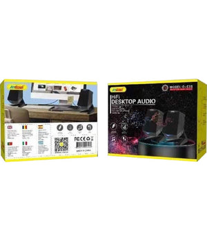 Altoparlanti 2.0 Per Computer Notebook 3w X 2 Con Illuminazione A Led Usb Q-c33         