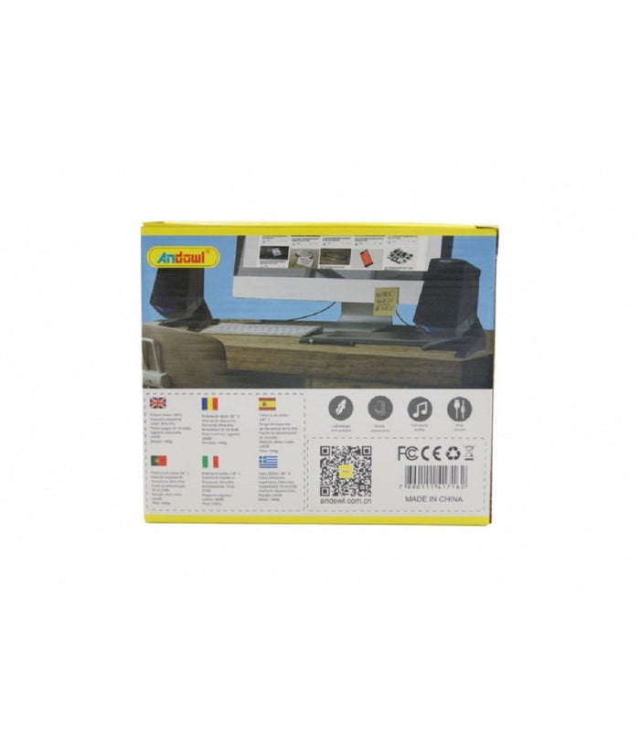 Altoparlanti 2.0 Per Computer Notebook 3w X 2 Con Illuminazione A Led Usb Q-c33         