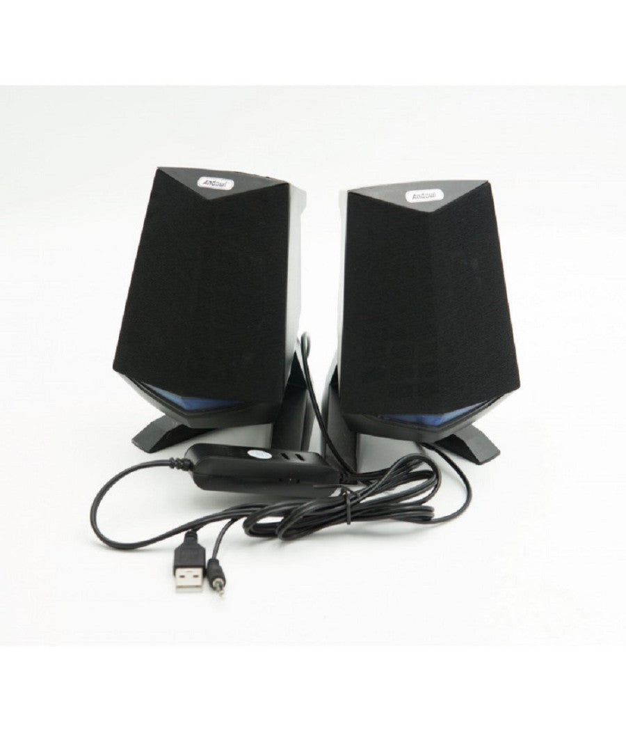 Altoparlanti 2.0 Per Computer Notebook 3w X 2 Con Illuminazione A Led Usb Q-c33         