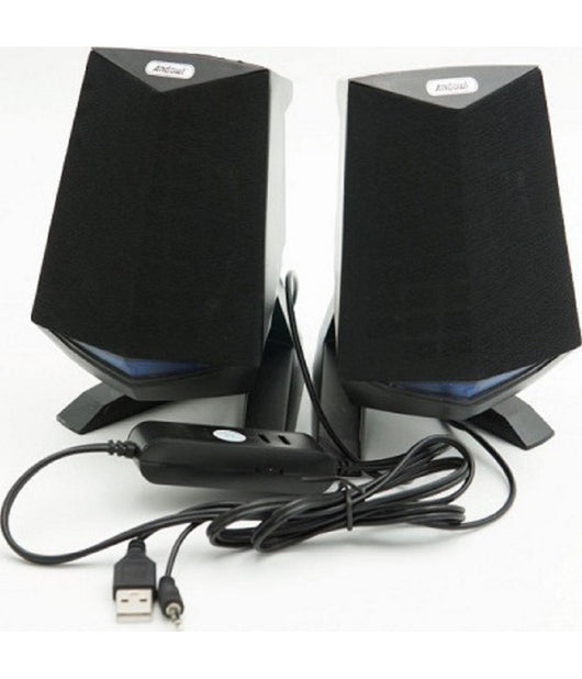 Altoparlanti 2.0 Per Computer Notebook 3w X 2 Con Illuminazione A Led Usb Q-c33         