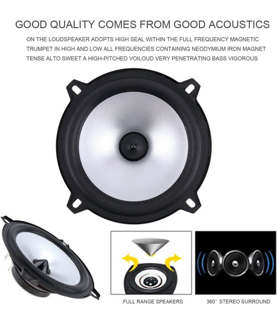 Altoparlanti Coassiali 2 Vie Coassiale Auto Audio Musica Stereo Hifi 13cm 380 W         